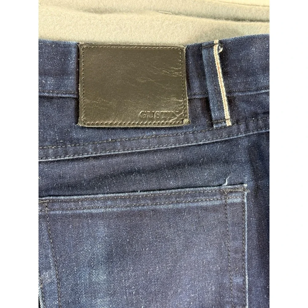 Gustin Jeans Mens 35x31 Dark Wash Blue California Straight Selvedge Denim USA